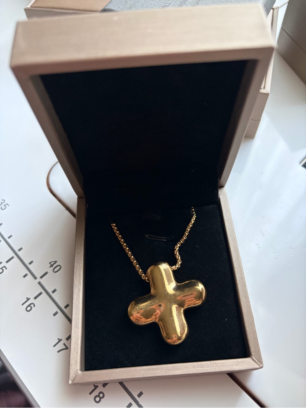 Gold Cross-Style Pendant Necklace - Women's Jewelry